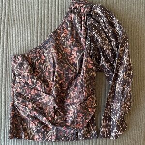 Floral One-Shoulder Blouse